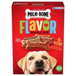 Milk-Bone Flavor Snacks Large Dog Biscuits, Flavored Crunchy Dog Treats, 24 oz Box