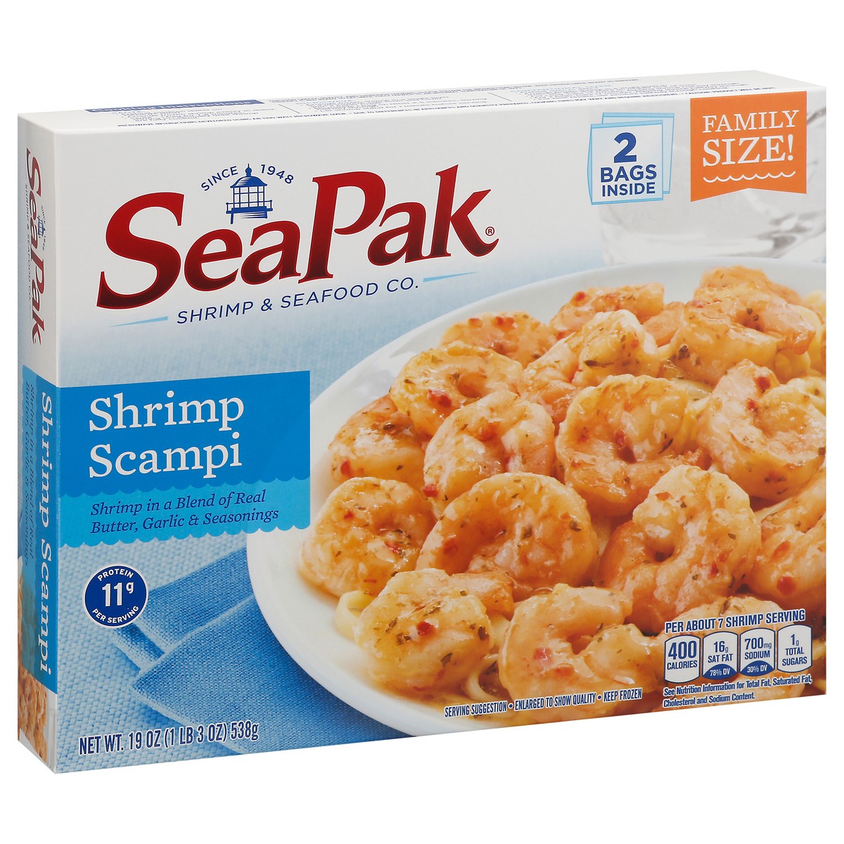 slide 6 of 14, SeaPak Family Size Shrimp Scampi 19 oz, 19 oz