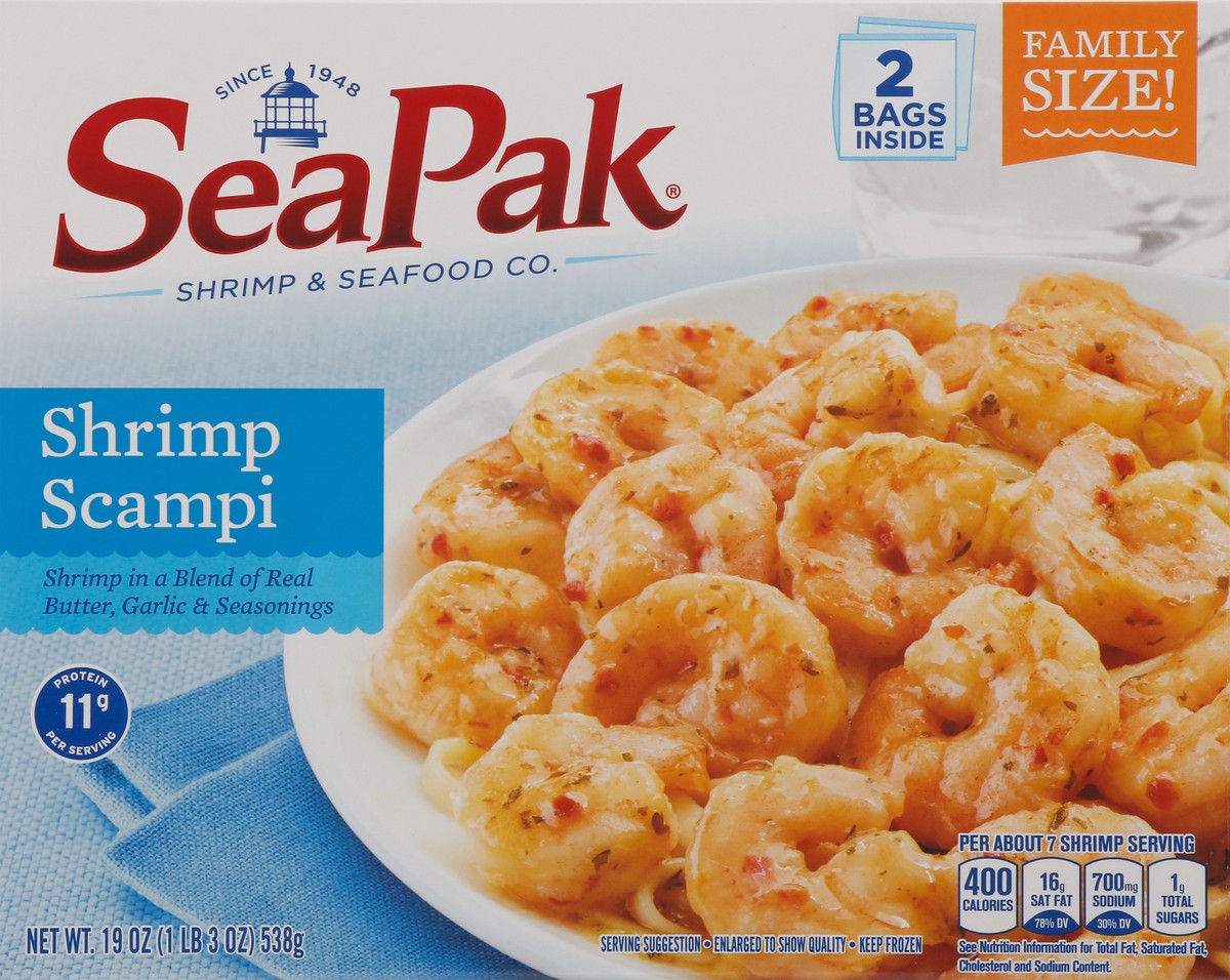 slide 1 of 14, SeaPak Family Size Shrimp Scampi 19 oz, 19 oz