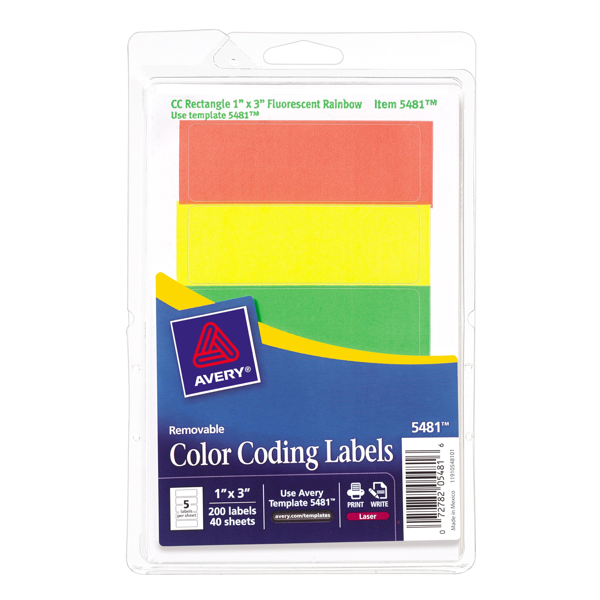 slide 1 of 1, Avery Assorted Color Labels, 200 ct