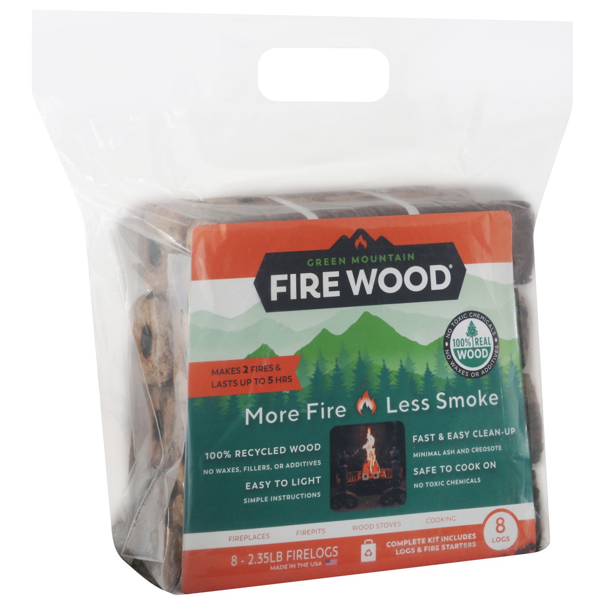 slide 2 of 12, Green Mountain Firewood Log Firewood Pack With Starters. - 8 Count, 8 ct