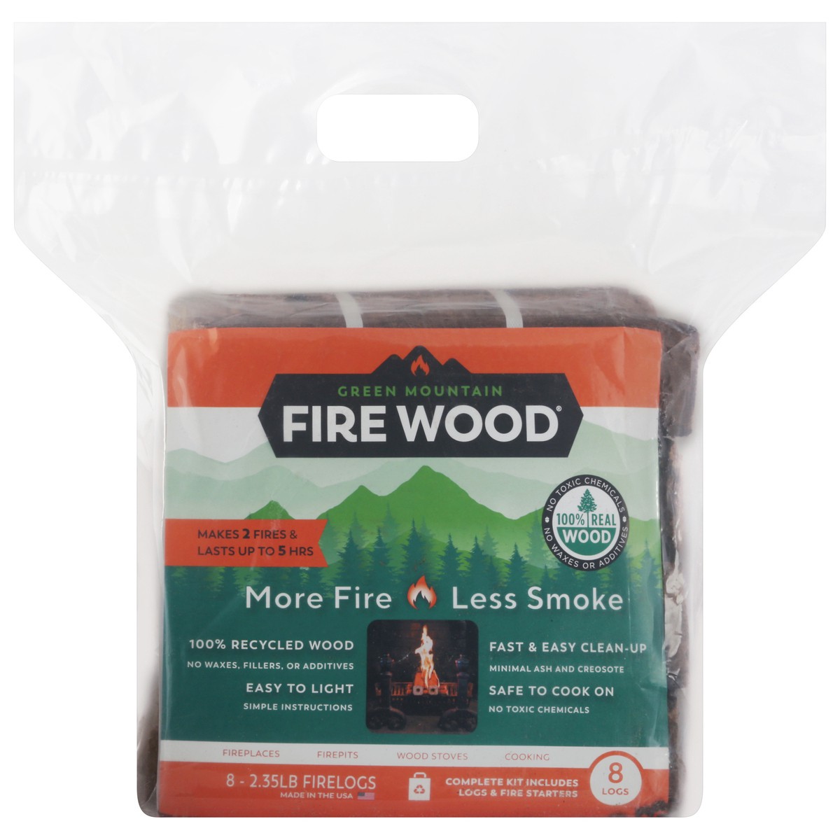 slide 5 of 12, Green Mountain Firewood Log Firewood Pack With Starters. - 8 Count, 8 ct