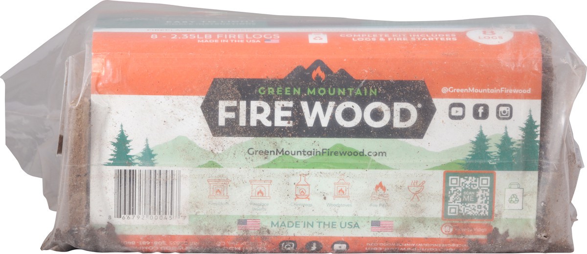 slide 10 of 12, Green Mountain Firewood Log Firewood Pack With Starters. - 8 Count, 8 ct