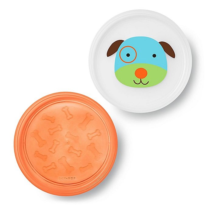 slide 1 of 1, Skip Hop SKIP*HOP Dog Zoo Smart Non-Slip Plates - Orange, 2 ct