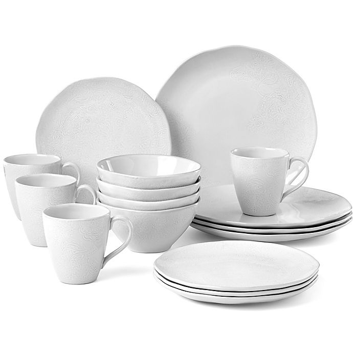 slide 1 of 1, Lenox French Carved Flower Dinnerware Set, 16 ct