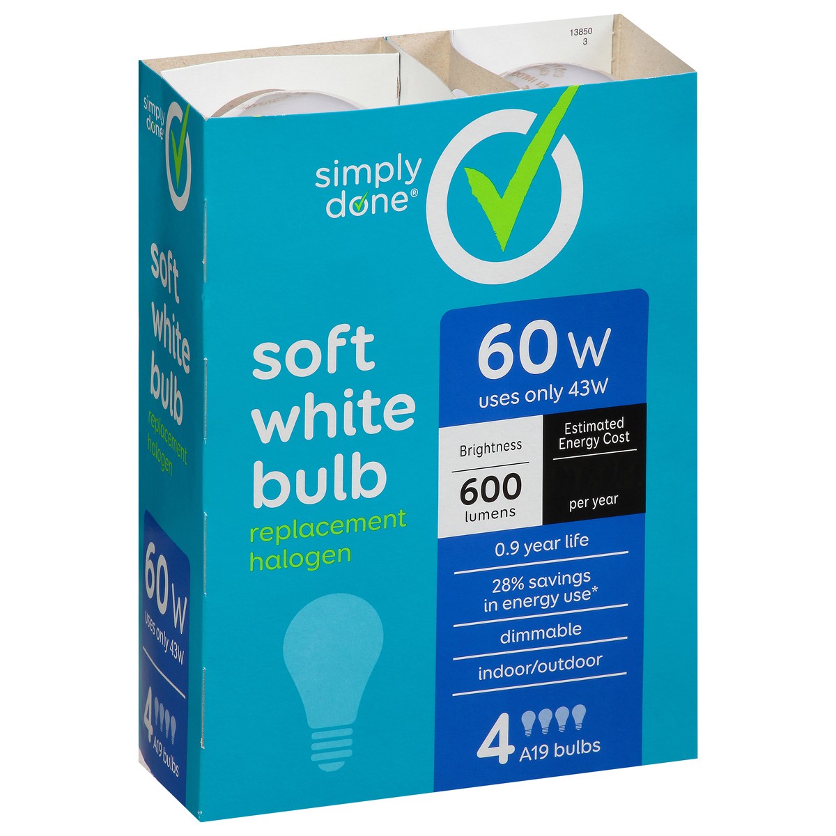 slide 8 of 9, Simply Done 60 Watts Soft White Halogen Replacement Light Bulbs 4 ea, 4 ct