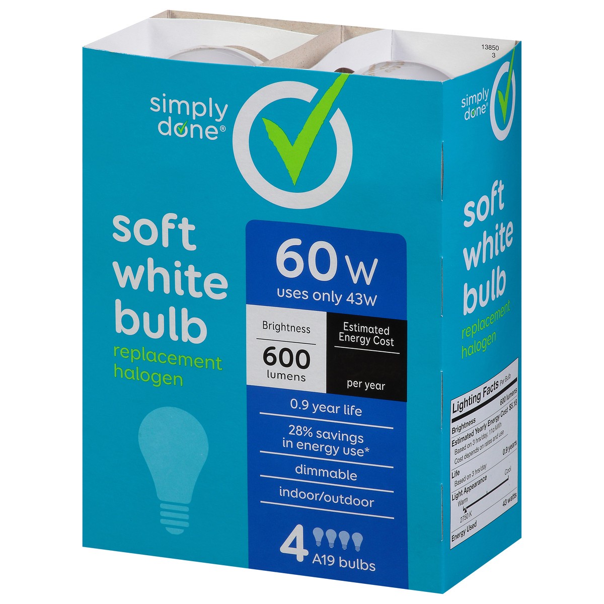 slide 5 of 9, Simply Done 60 Watts Soft White Halogen Replacement Light Bulbs 4 ea, 4 ct