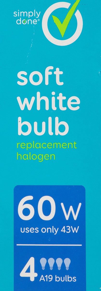 slide 2 of 9, Simply Done 60 Watts Soft White Halogen Replacement Light Bulbs 4 ea, 4 ct