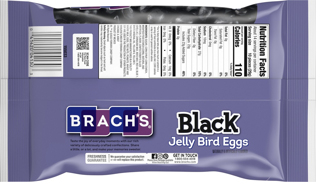 slide 5 of 13, BRACH'S 04130 155033 Black Jelly Bird Eggs LDB 3d 14.5oz No-PMT, 1 ct