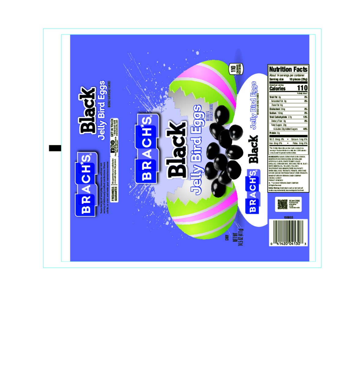 slide 11 of 13, BRACH'S 04130 155033 Black Jelly Bird Eggs LDB 3d 14.5oz No-PMT, 1 ct