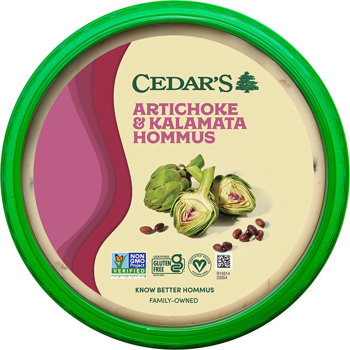 slide 4 of 4, Cedar's Artichoke Kalamata Hommus, 8 oz