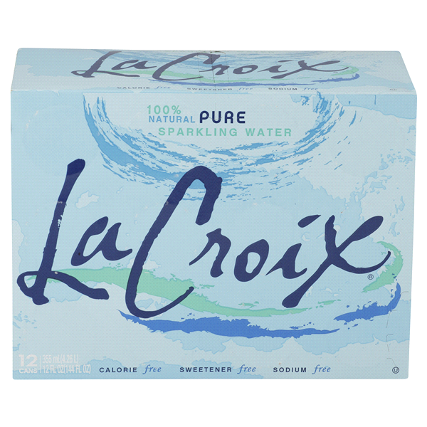 slide 1 of 1, La Croix Pure Sparkling Water, 12 ct; 12 oz