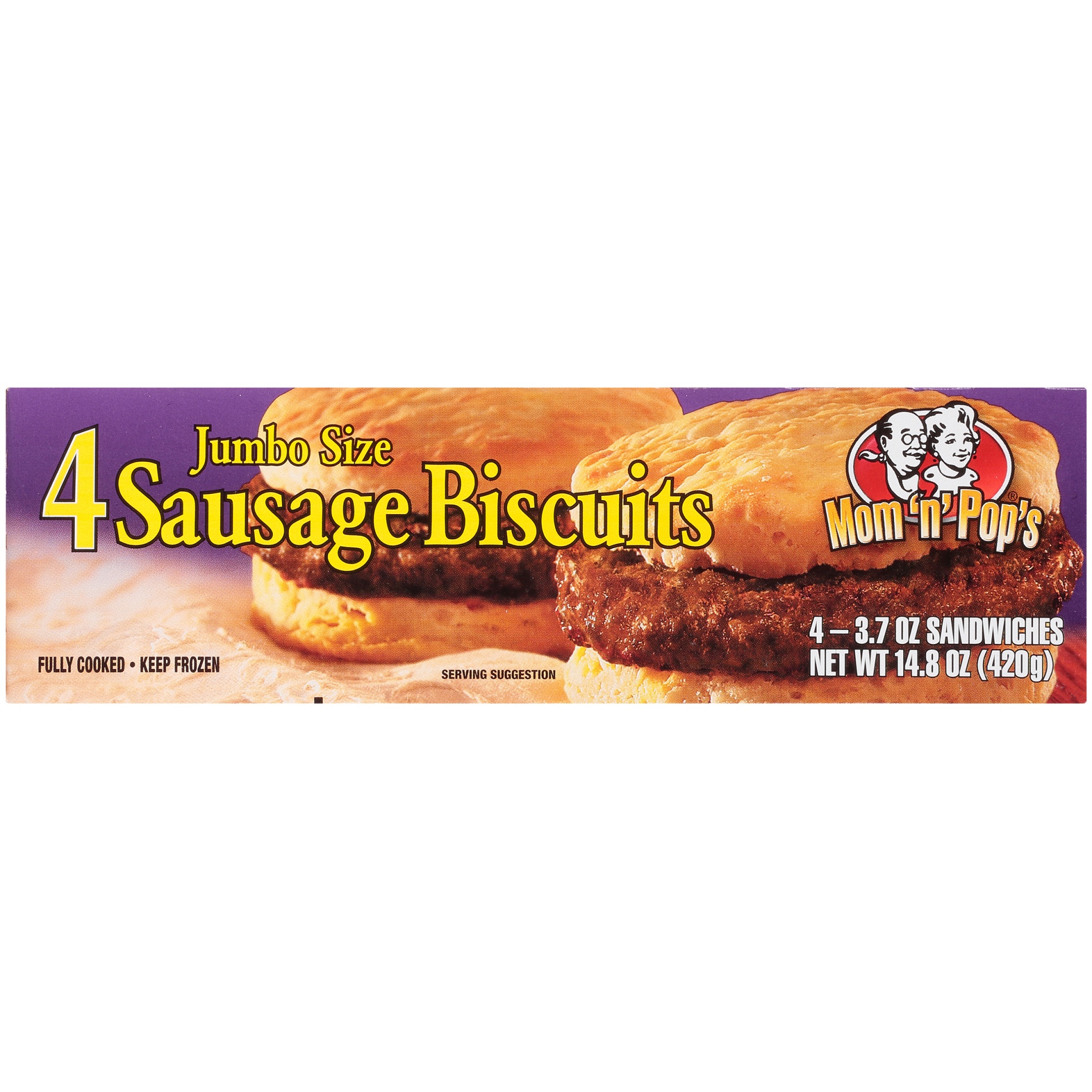 slide 5 of 8, Mom 'n' Pop's Jumbo Size Sausage Biscuits, 14.8 oz