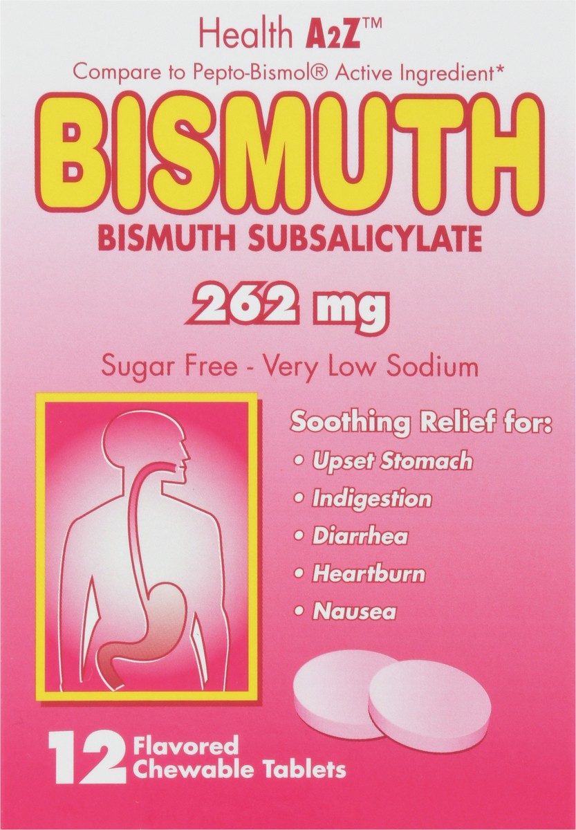 slide 3 of 12, HealthA2Z Subsalicylate 262mg Chewable Tablets Bismuth 12 ea, 12 ct