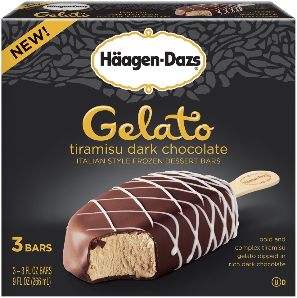 slide 1 of 1, Häagen-Dazs Tiramisu Dark Chocolate Italian Style Gelato Bar, 3 ct; 3 fl oz