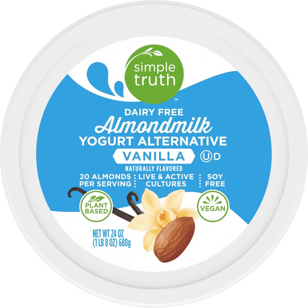 slide 5 of 5, Simple Truth Dairy-Free Vanilla Almond Milk Yogurt, 24 oz
