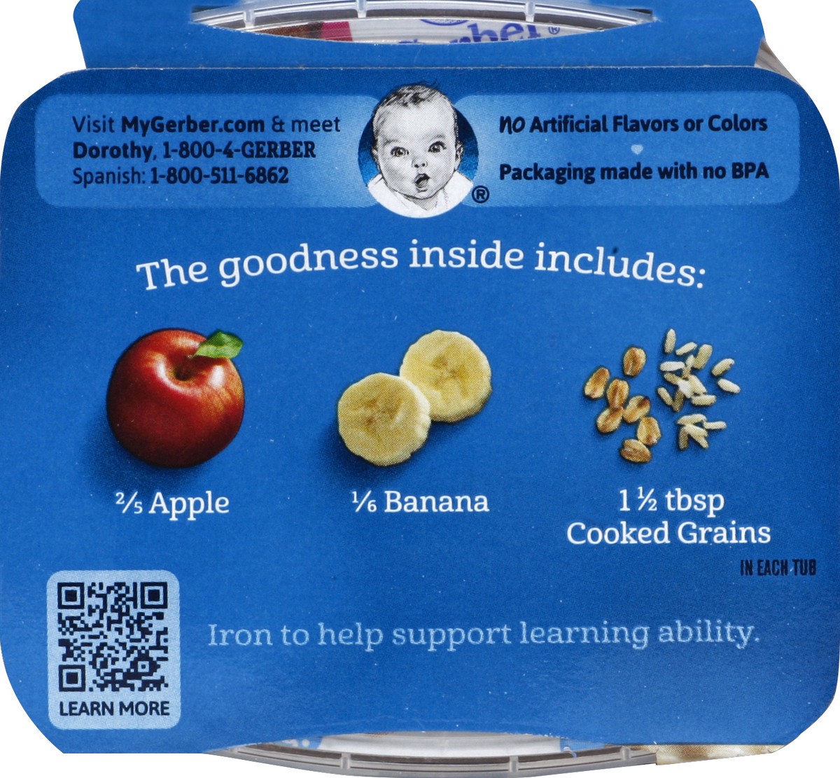 slide 4 of 5, Gerber Apple Banana & 7 Grain Cereal 2 ea, 2 ct