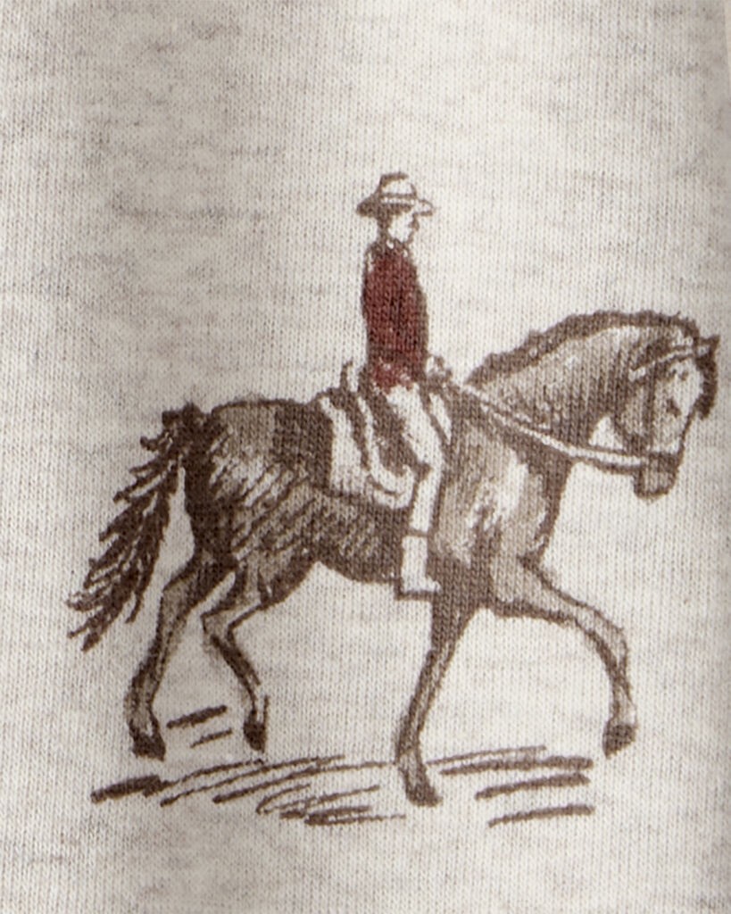 slide 3 of 3, Littleplanet Baby Organic Cotton Sleep & Play Pajamas in Western Rodeo Print Western Rodeo 9M, 1 ct