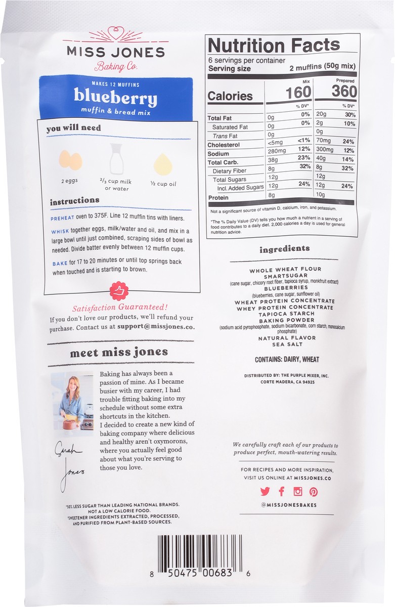 slide 11 of 13, Miss Jones Baking Co. Blueberry Muffin & Bread Mix 10.57 oz, 1 ct