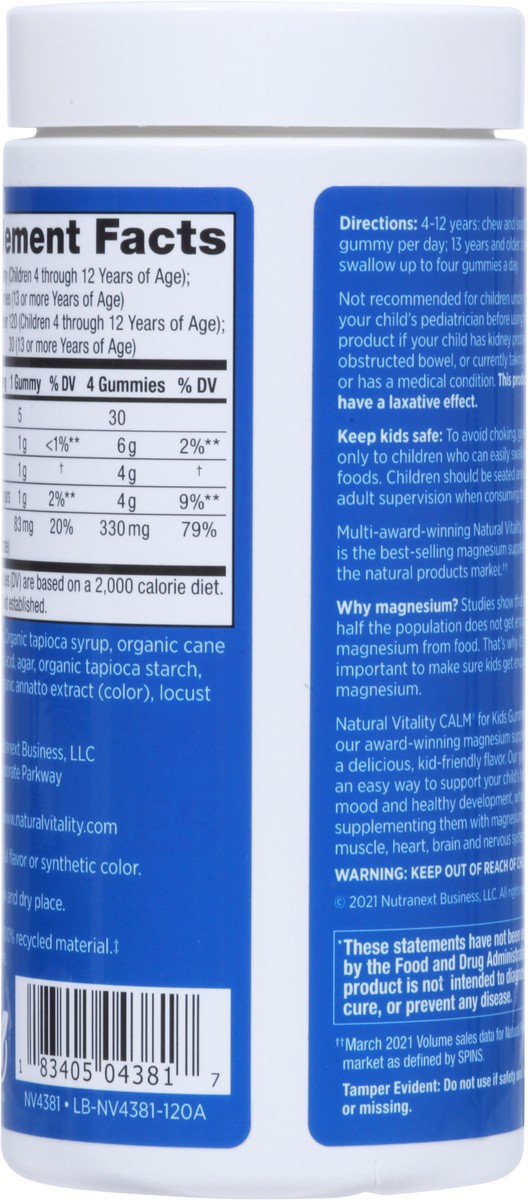 slide 6 of 9, Calm Natural Vitality Kids Sweet Citrus Flavor Gummies 120 ea, 1 ct