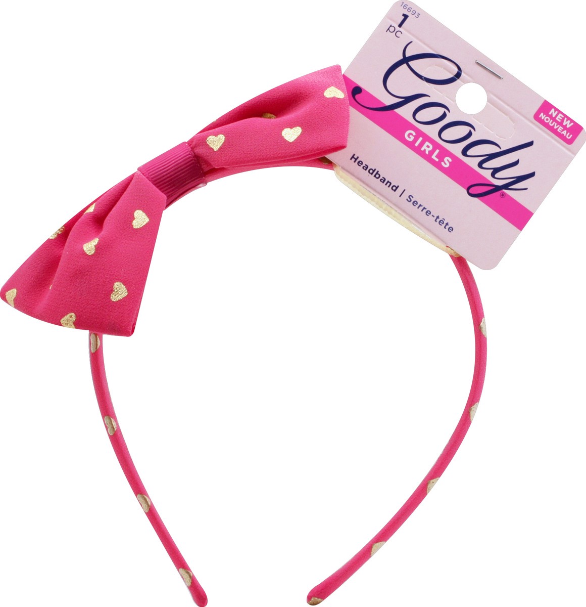 slide 1 of 1, Goody Girls Headband Bow Pink Heart - Each, 1 ct