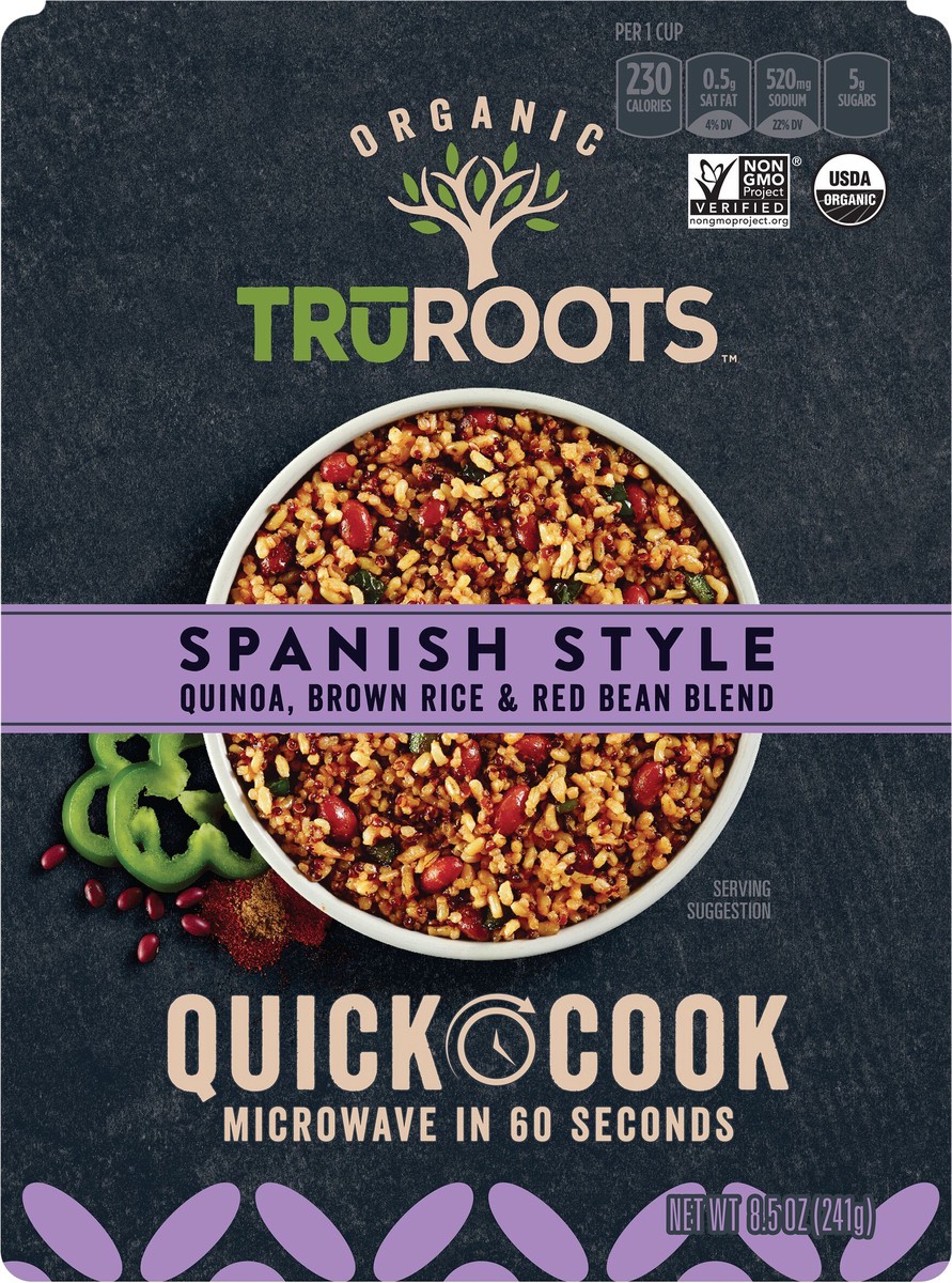 slide 2 of 4, truRoots Organic Quick Cook Spanish Style Quinoa, Brown Rice, and Red Bean Blend, 8.5 Ounces, 8.5 oz