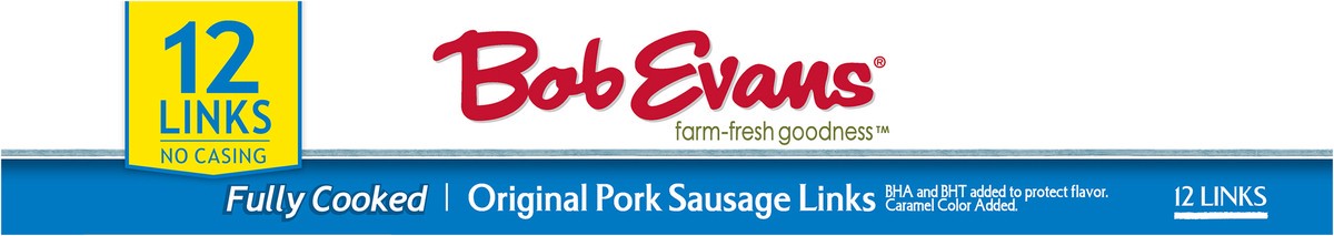 slide 2 of 14, Bob Evans Fully Cooked Original Pork Sausage Links 9.6 oz. Box, 12 ct