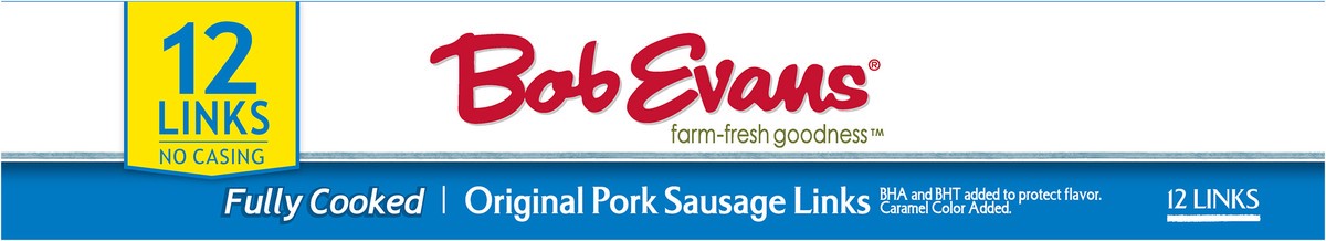 slide 5 of 14, Bob Evans Fully Cooked Original Pork Sausage Links 9.6 oz. Box, 12 ct