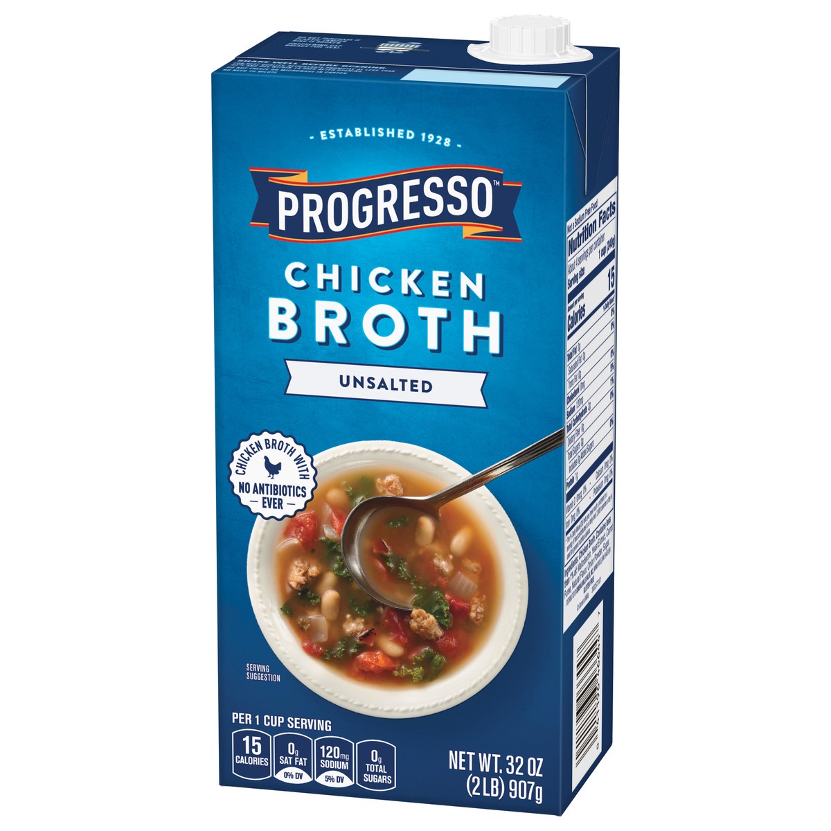 slide 5 of 9, Progresso Unsalted Chicken Broth, Gluten Free, 32 oz., 32 oz