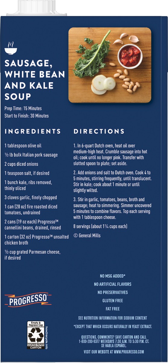 slide 8 of 9, Progresso Unsalted Chicken Broth, Gluten Free, 32 oz., 32 oz