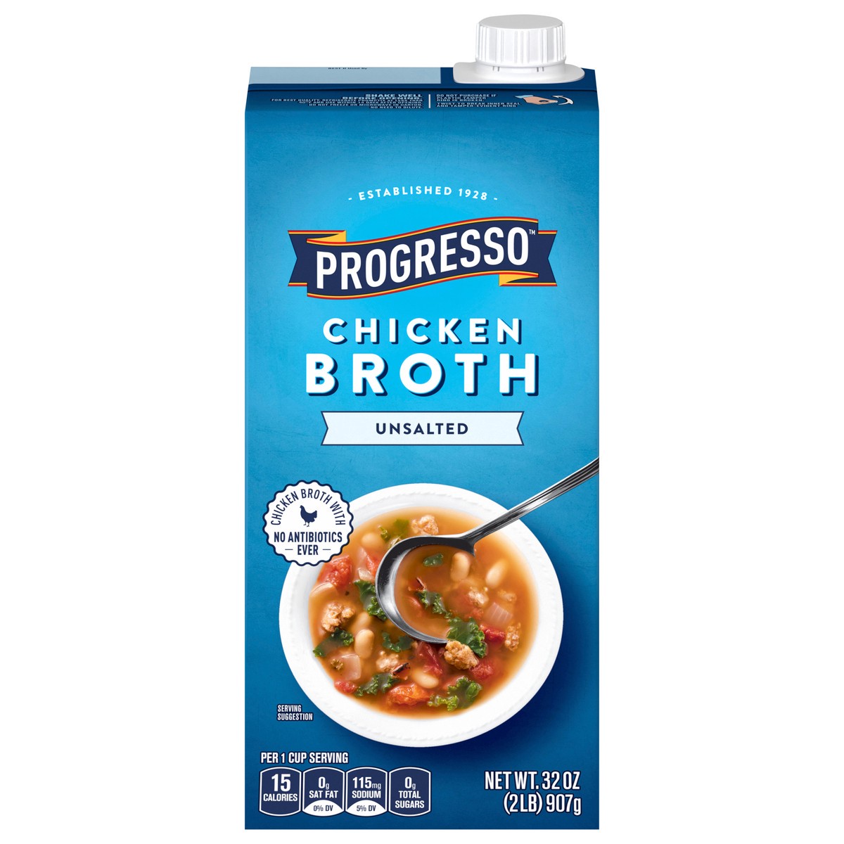 slide 1 of 9, Progresso Unsalted Chicken Broth, Gluten Free, 32 oz., 32 oz