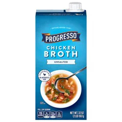 Progresso Chicken Broth, Unsalted, Gluten Free, 32 oz
