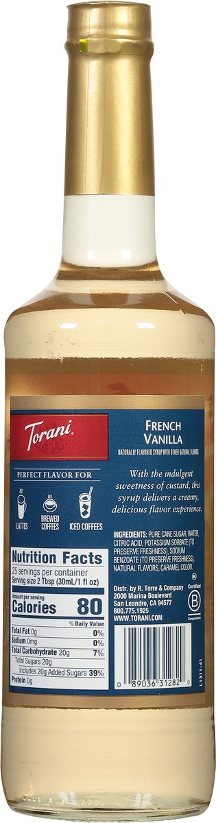 slide 13 of 14, Torani French Vanilla Syrup - 750 ml, 750 ml