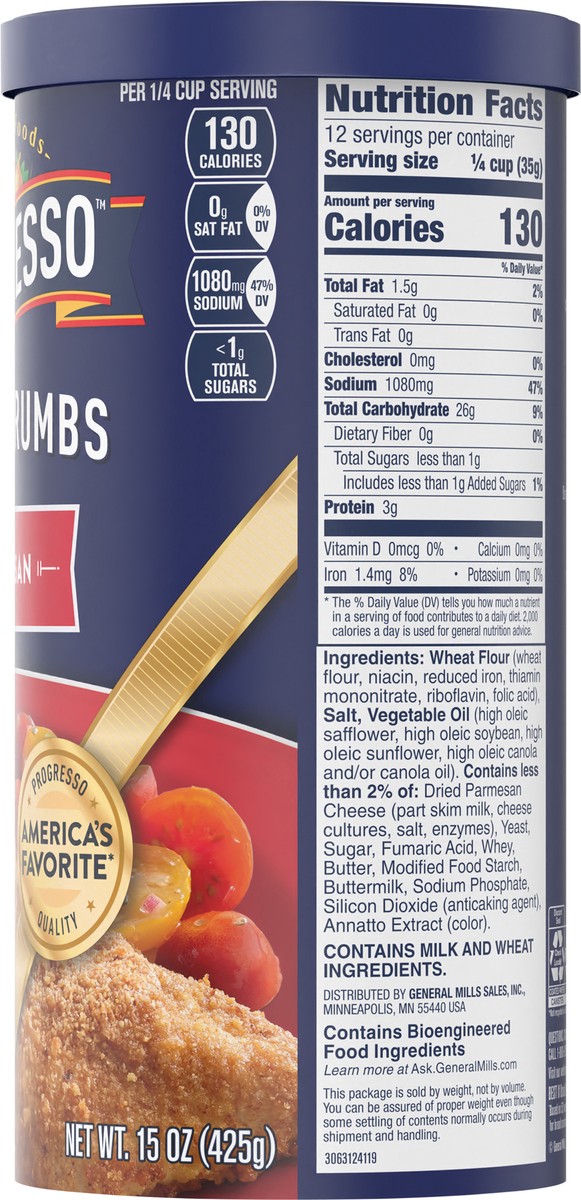 slide 7 of 13, Progresso Quality Foods Parmesan Breadcrumbs, 15 oz., 15 oz