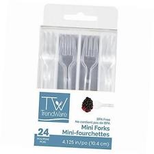 slide 1 of 1, Touch of Color Clear Plastic Forks, 24 ct