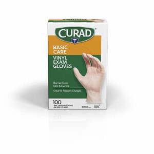 slide 1 of 1, Curad Vinyl Gloves, 100 Ct, 1 ct
