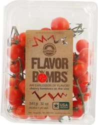 SUNSET Flavor Bombs On The Vine Cherry Tomatoes 12 oz Clam Shell