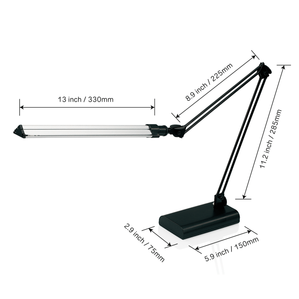 slide 9 of 10, Realspace Architect Desk Lamp, 21-1/2'', Black/Silver, 1 ct