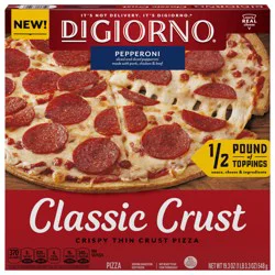 DiGiorno Classic Crust Pepperoni Pizza on a Crispy Thin Crust, 19.3 oz (Frozen)