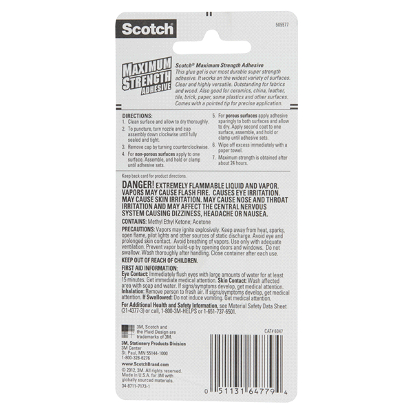 slide 3 of 5, Scotch Maximum Strength Adhesive, 1 oz