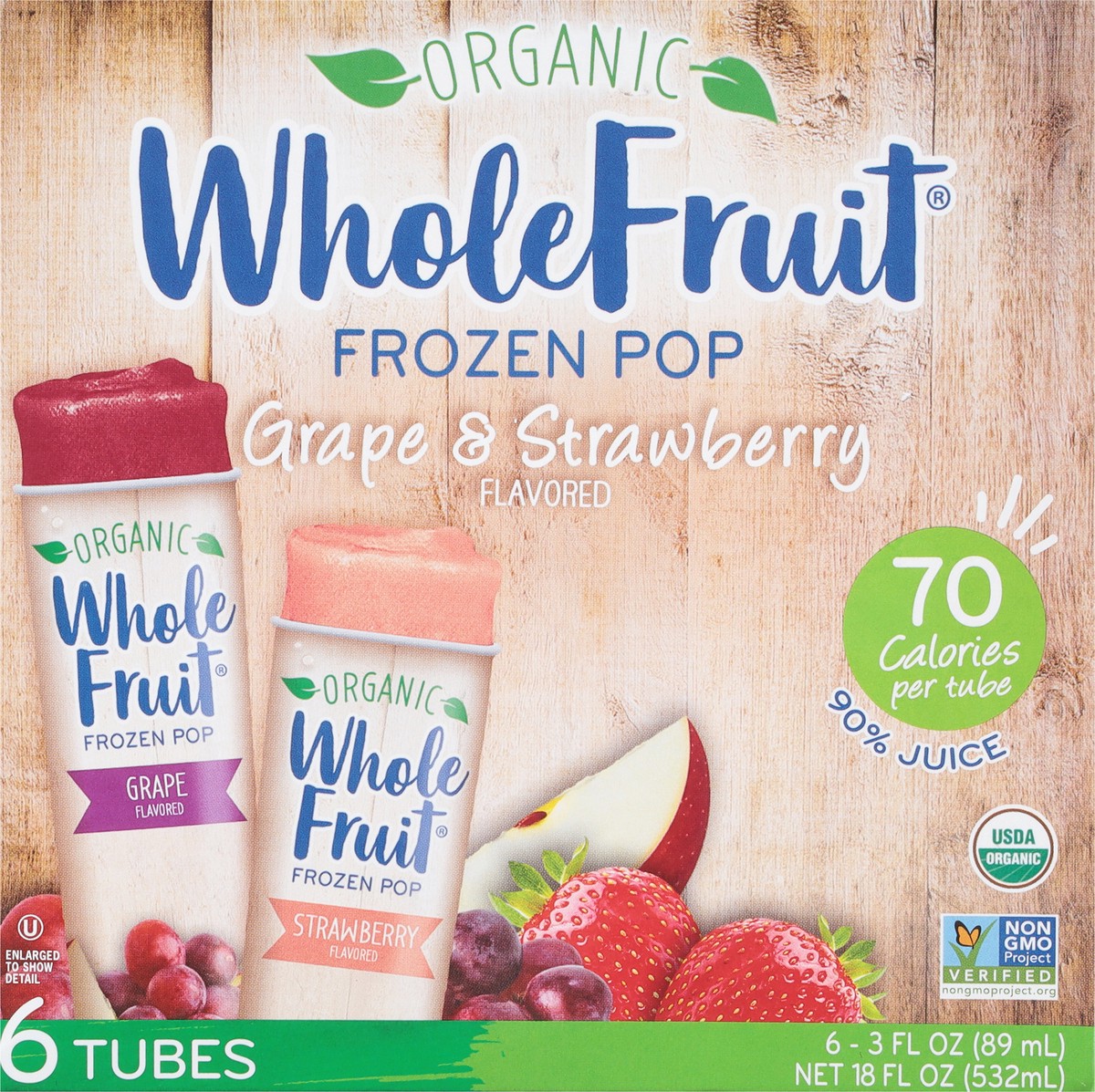 slide 5 of 9, Whole Fruit® organic frozen grape & strawberry pops, 6 ct; 3 fl oz