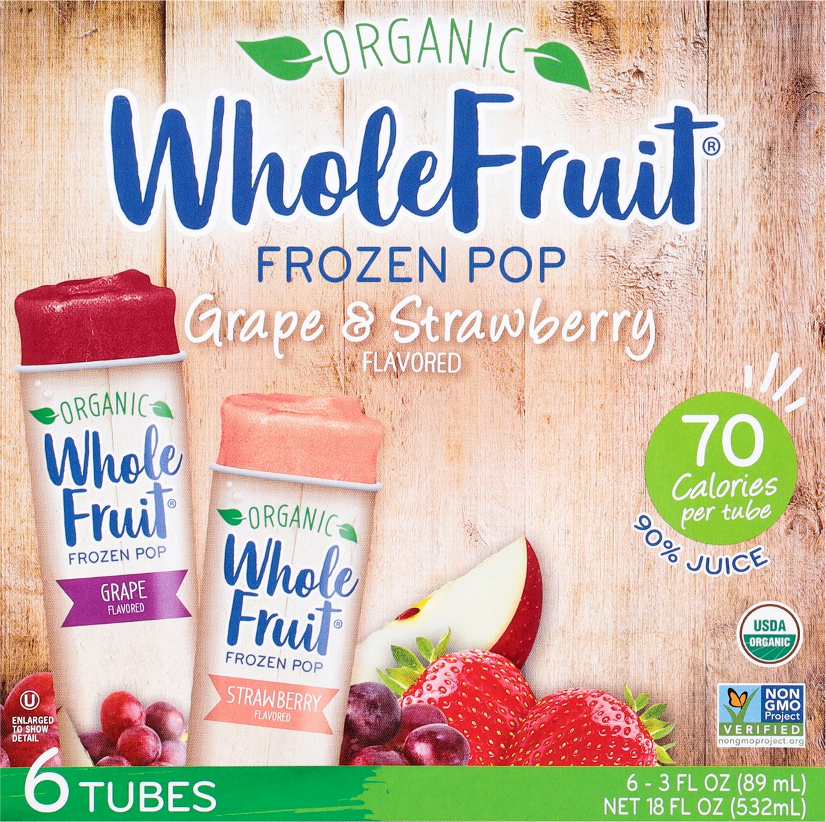 slide 6 of 9, Whole Fruit® organic frozen grape & strawberry pops, 6 ct; 3 fl oz