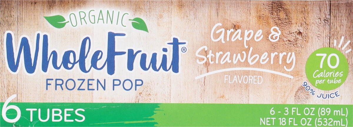slide 9 of 9, Whole Fruit® organic frozen grape & strawberry pops, 6 ct; 3 fl oz