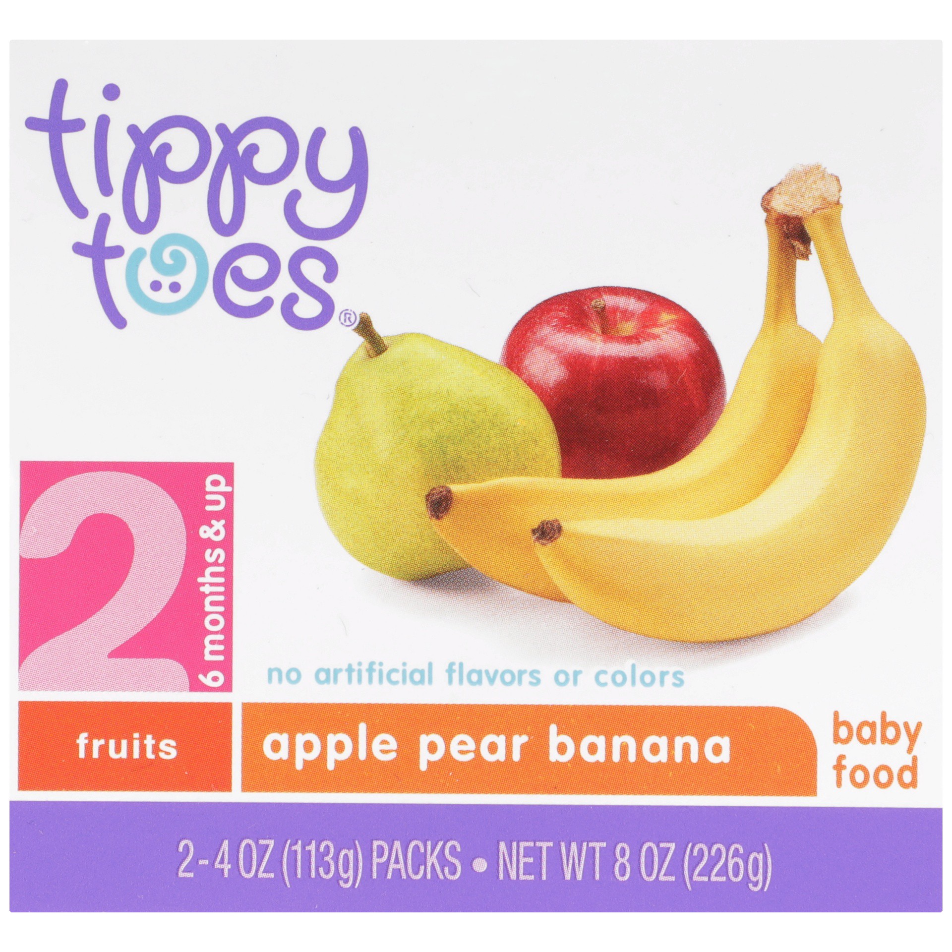 slide 6 of 6, Tippy Toes 2 Apple Pear Banana Baby Food, 2 ct; 4 oz