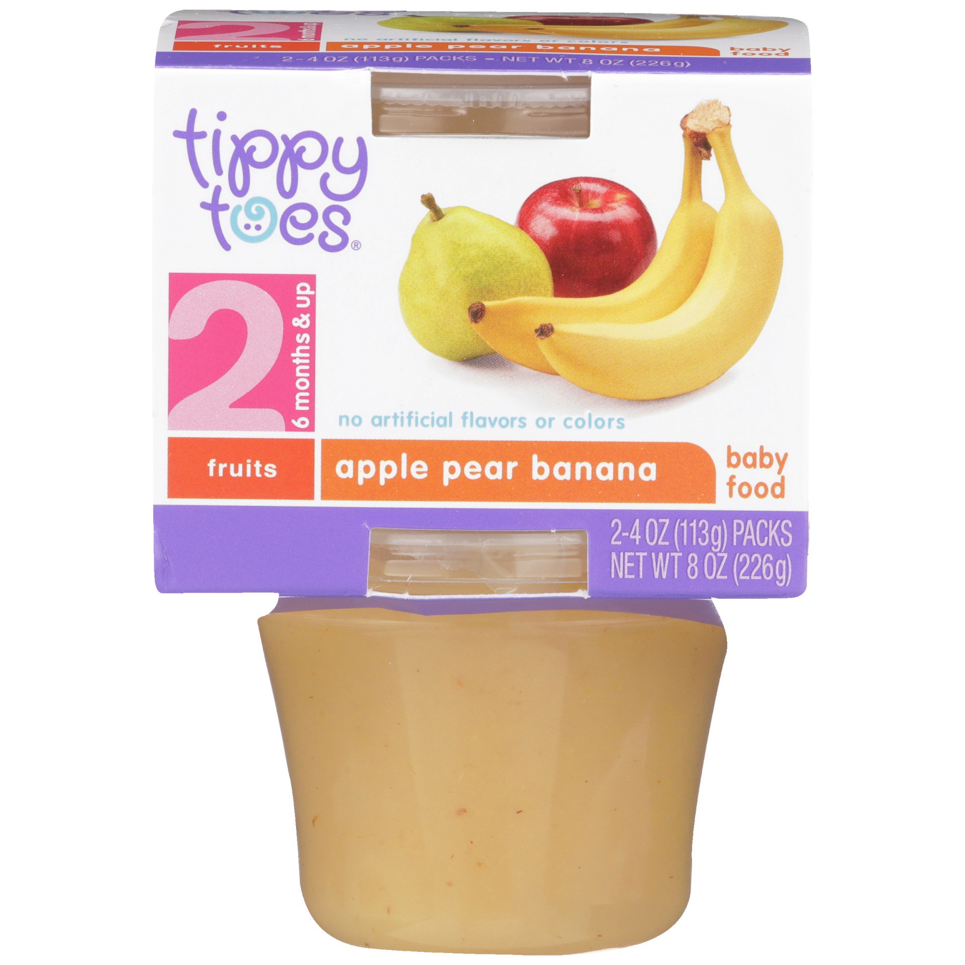 slide 1 of 6, Tippy Toes 2 Apple Pear Banana Baby Food, 2 ct; 4 oz