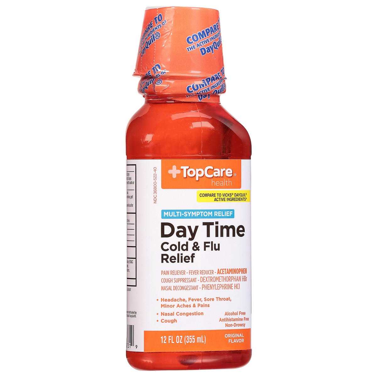 slide 7 of 9, TopCare Health Multi-Symptom Relief Day Time Original Flavor Cold & Flu Relief 12 fl oz, 12 fl oz