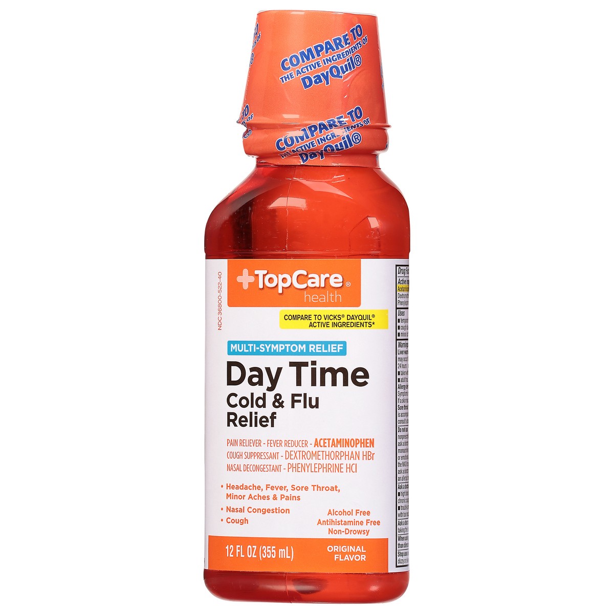 slide 9 of 9, TopCare Health Multi-Symptom Relief Day Time Original Flavor Cold & Flu Relief 12 fl oz, 12 fl oz