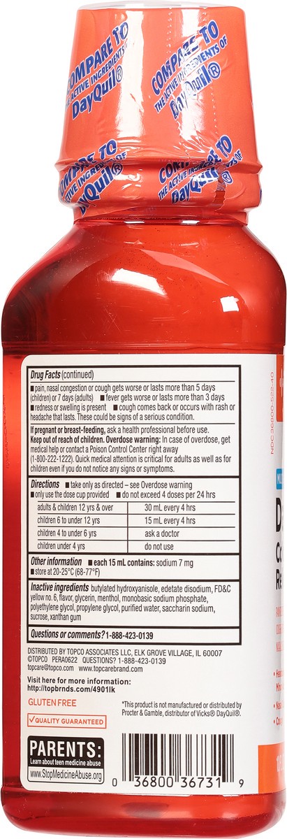 slide 6 of 9, TopCare Health Multi-Symptom Relief Day Time Original Flavor Cold & Flu Relief 12 fl oz, 12 fl oz