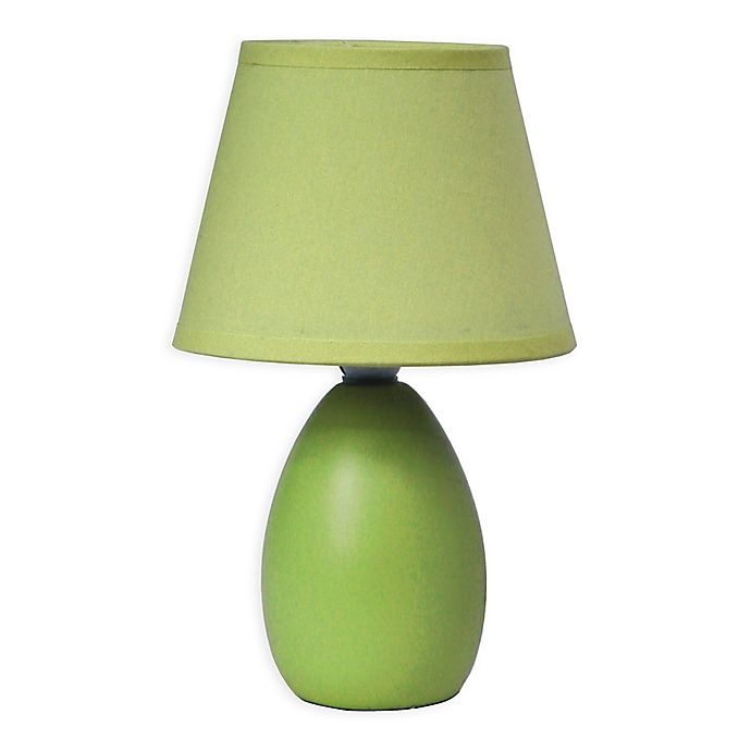 slide 1 of 3, All The Rages Simple Designs Mini Egg Ceramic Table Lamp - Green, 1 ct