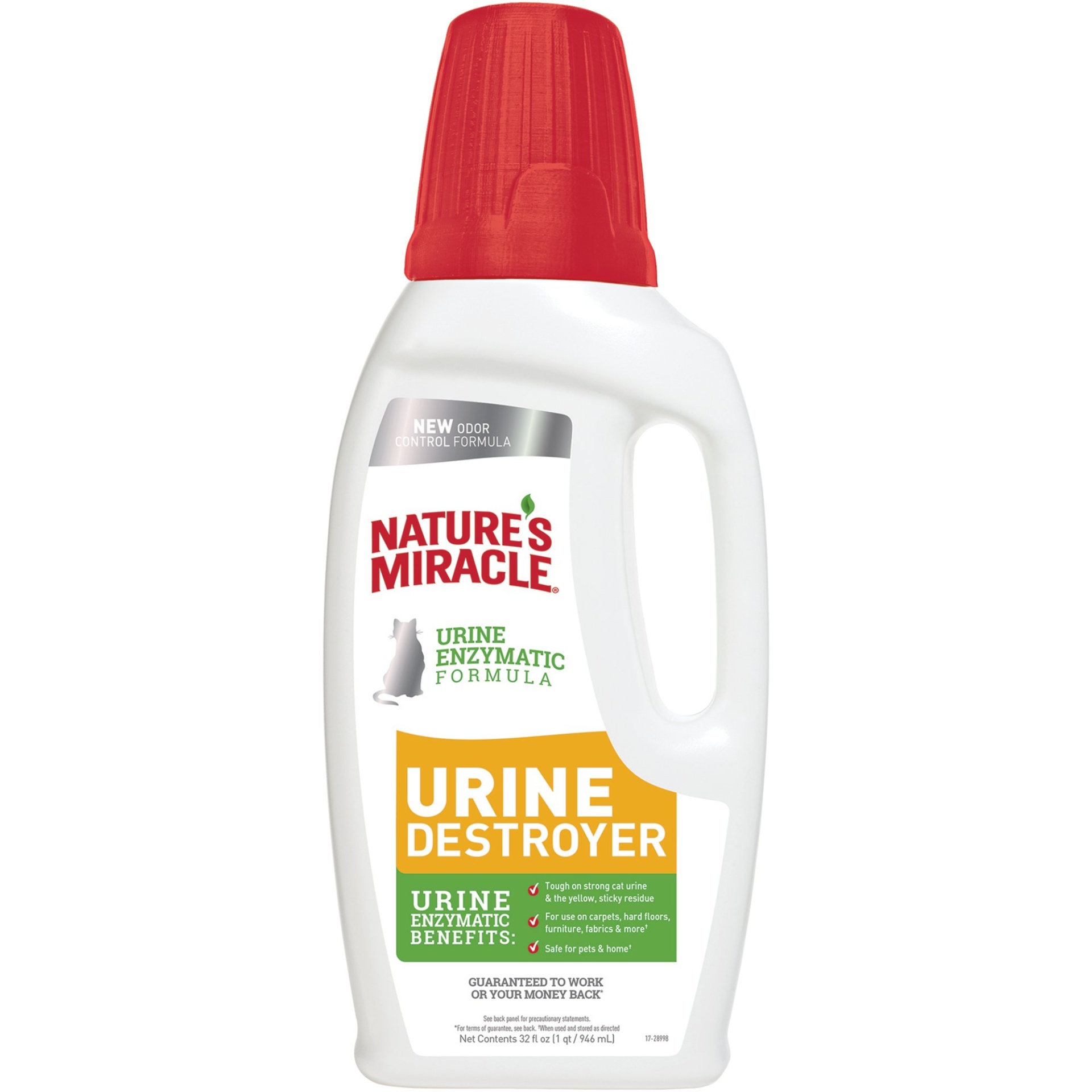 slide 1 of 1, Nature's Miracle New Formula Just for Cats Urine Destroyer Stain & Residue Eliminator, 32 fl oz